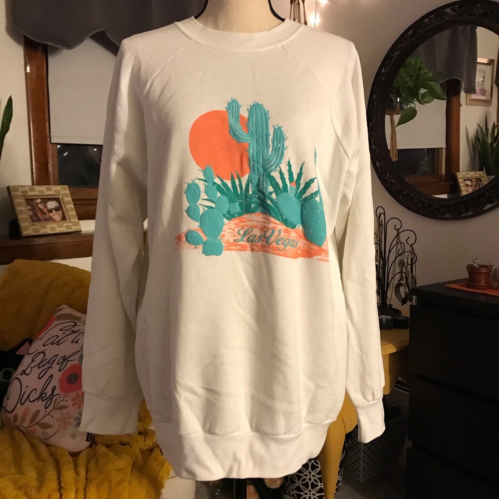 Vintage Las Vegas Cactus Crew Neck Sweatshirt
